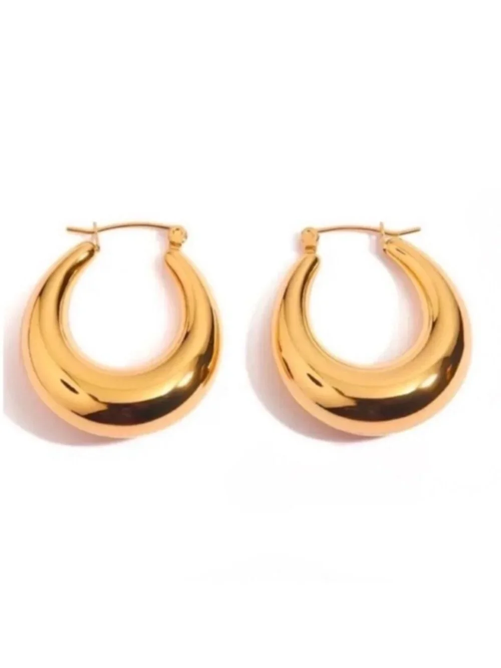 New! Becca Gold Chunky Hoop Huggie Earrings (1047) NWOT